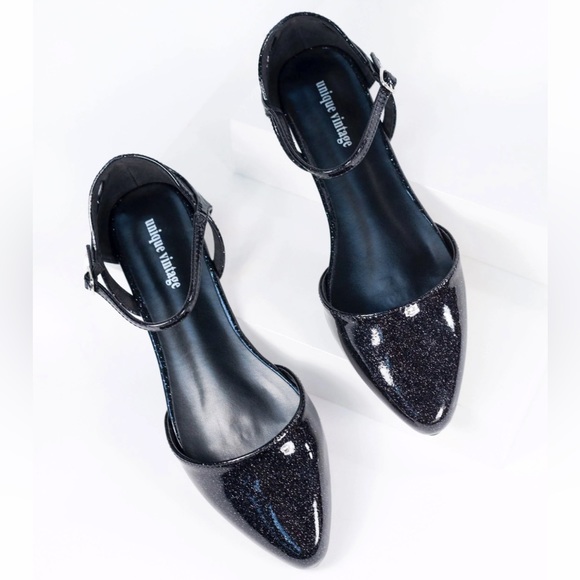 NWT Unique Vintage Black Libby Flats - Picture 1 of 4